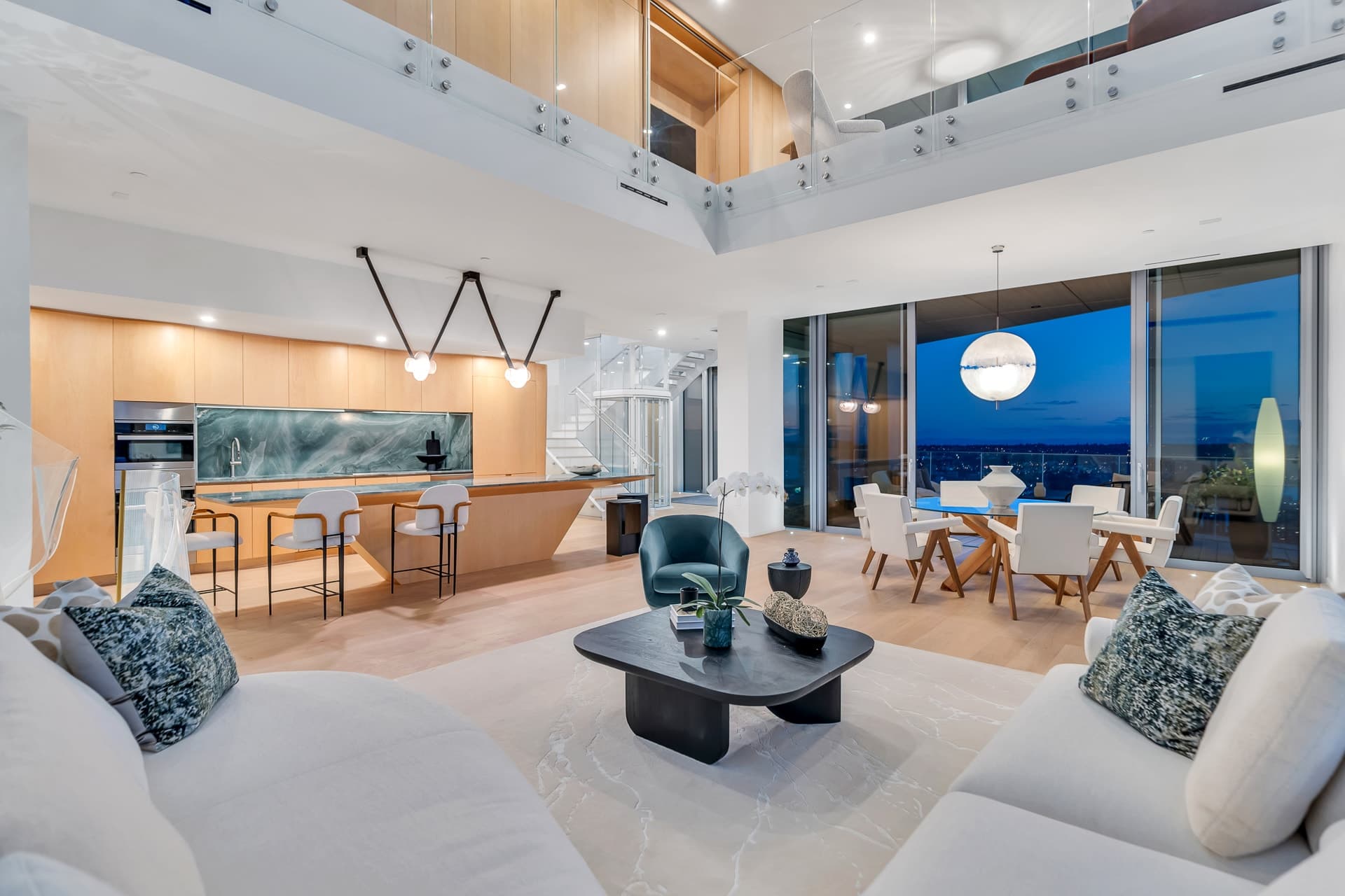 Alberni Penthouse Living Room Wide - Real Estate Photography Vancouver