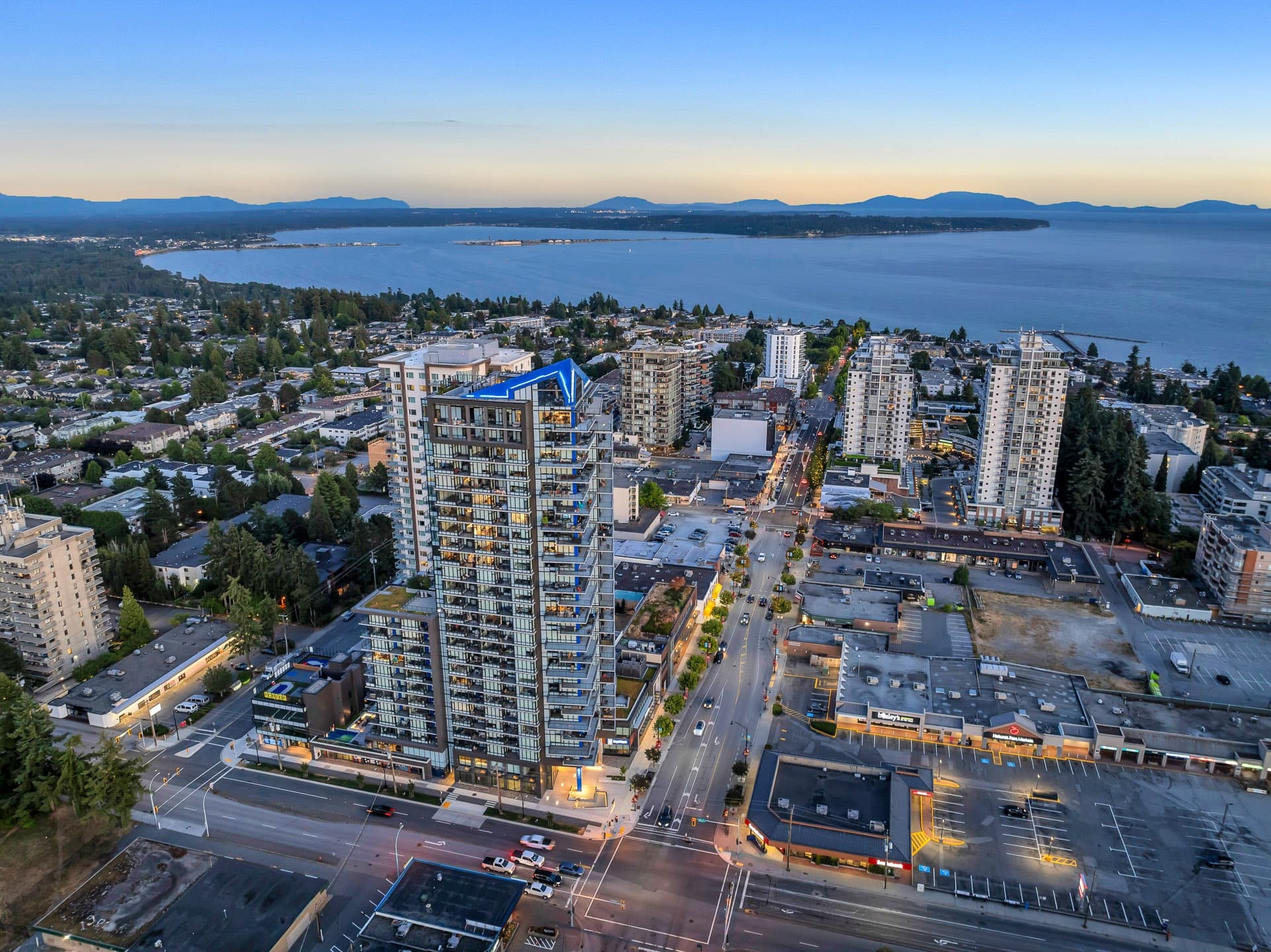 White Rock Twilight Aerial